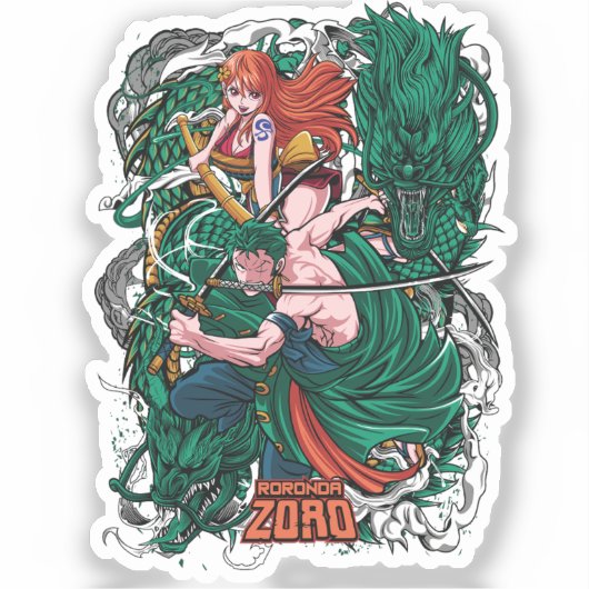 Roronoa Zorro One Piece Sticker (Voorkant)