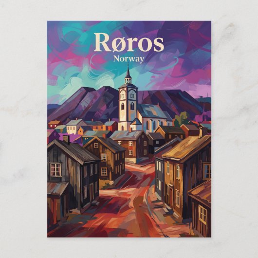 Røros Mijnstad Noorwegen Briefkaart (Voorkant)