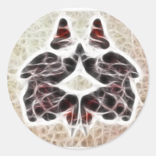 Rorschach Fractal 2 Ronde Sticker (Voorkant)