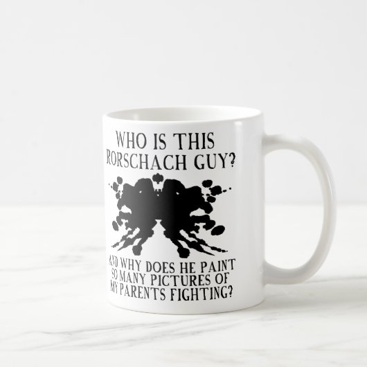 Rorschach Ink Blot Test Funny Mug of Travel Mug Koffiemok (Rechts)