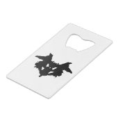 Rorschach Inkblot Creditkaart Flessenopener (Achterkant Gekanteld)