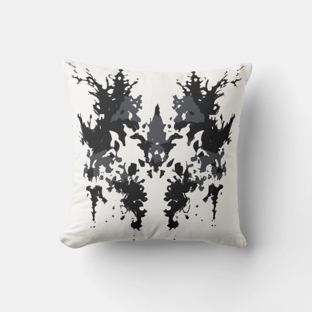 Rorschach inkblot Design Black Grey White Kussen (Voorkant)