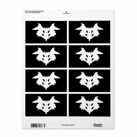 Rorschach Inkblot Etiket (Full Sheet)
