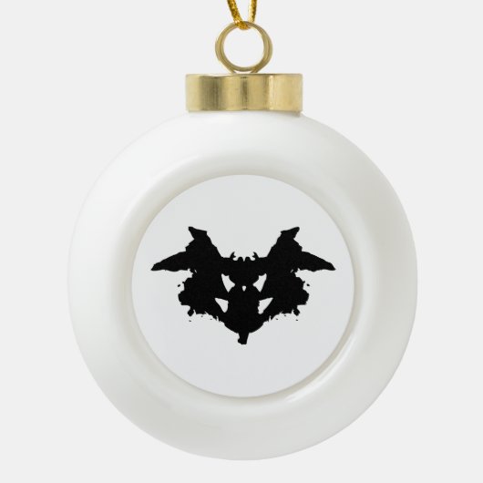 Rorschach Inkblot Keramische Bal Ornament (Voorkant)