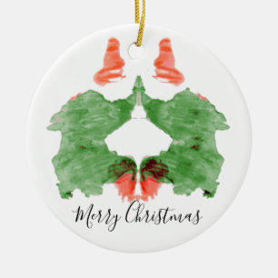 Rorschach Inkblot Santa's Elves Keramisch Ornament
