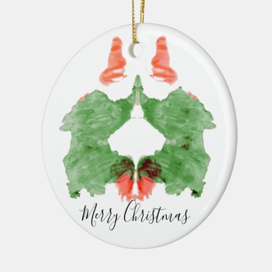 Rorschach Inkblot Santa's Elves Keramisch Ornament (Links)
