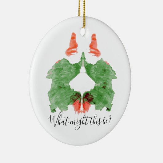 Rorschach Inkblot Santa's Elves Keramisch Ornament (Rechts)