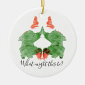 Rorschach Inkblot Santa's Elves Keramisch Ornament (Voorkant)