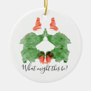 Rorschach Inkblot Santa's Elves Keramisch Ornament