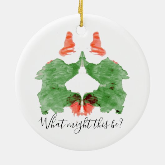 Rorschach Inkblot Santa's Elves Keramisch Ornament (Achterkant)