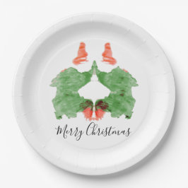 Rorschach Inkblot Santa's Elves Papieren Bordje