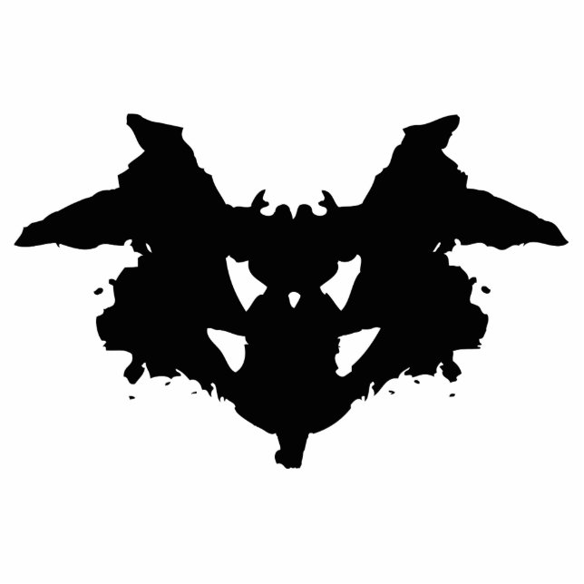 Rorschach Inkblot Staand Fotobeeldje (Voorkant)
