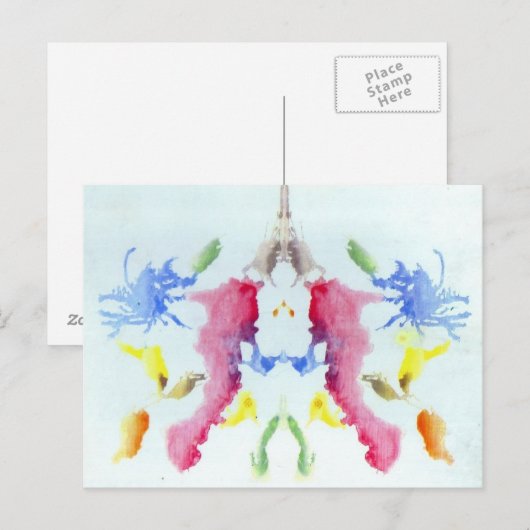 Rorschach Inkblot Test Briefkaart (Voorkant / Achterkant)