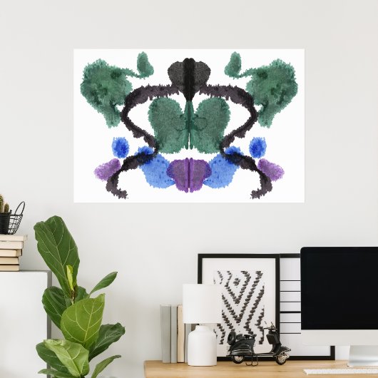Rorschach Inkblot Test Fun Art Poster (Thuiskantoor)