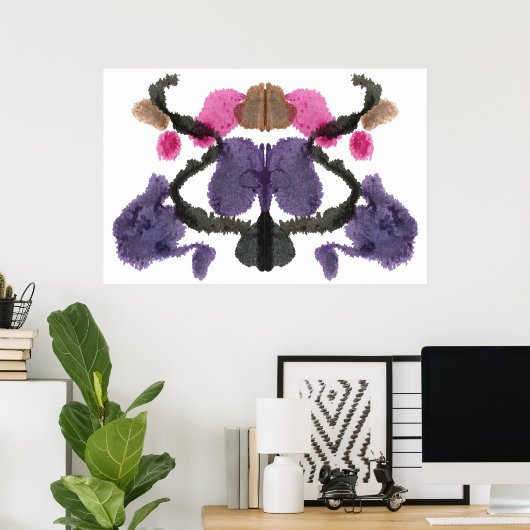 Rorschach Inkblot Test Fun Art Poster (Thuiskantoor)
