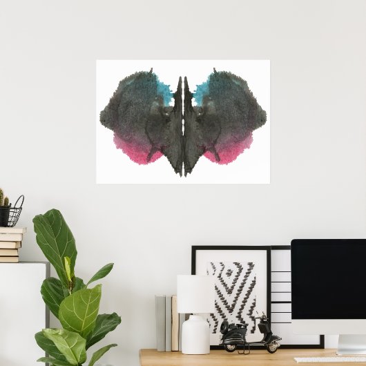 Rorschach Inkblot Test Fun Art Print (Thuiskantoor)