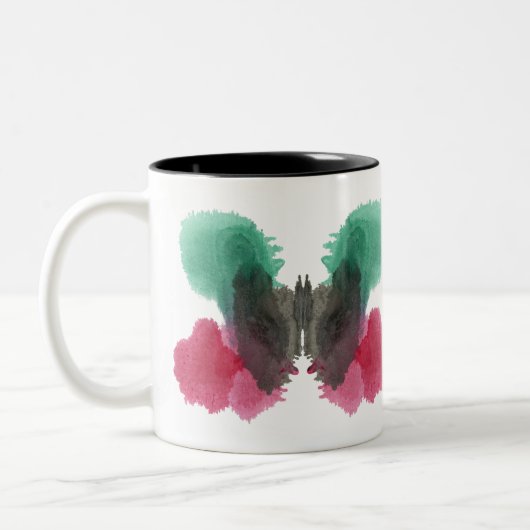 Rorschach Inkblot Test. Noem me niet gek. Tweekleurige Koffiemok (Links)