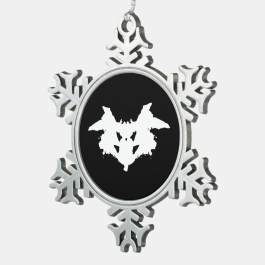 Rorschach Inkblot Tin Sneeuwvlok Ornament (Rechts)