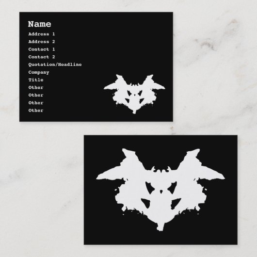 Rorschach Inkblot Visitekaartje (Voorkant / Achterkant)