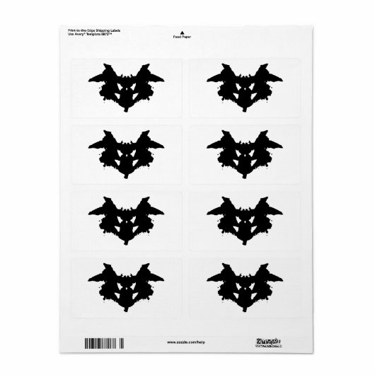 Rorschach inktvlek etiket (Full Sheet)