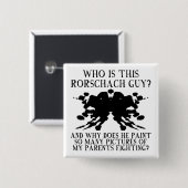 Rorschach Inktvlek Test Grappige Knop Speld Vierkante Button 5,1 Cm (Voorkant /achterkant)
