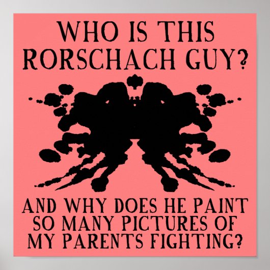 Rorschach Inktvlek Test Grappige Poster Bord (Voorkant)