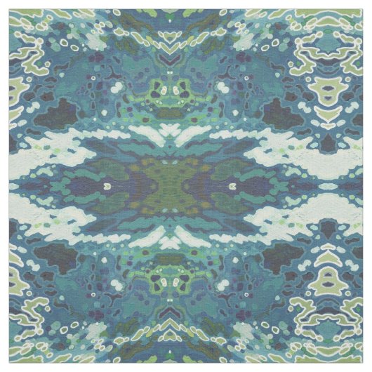 Rorschach Navy & Gold Coastal Fabric van Juul Stof (Swatch)