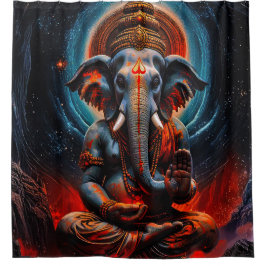 Rorschach stijl Boeddha Olifant 001 Douchegordijn