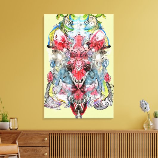 Rorschach Surreal Uitgerekte Canvasprint Canvas Afdruk (Insitu (Woonkamer))