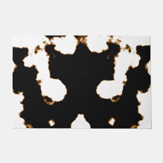 Rorschach-test op een inktblokkaart op wit deurmat (Voorkant)