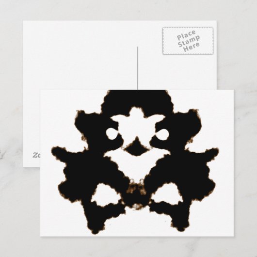 Rorschach-test van een inktblokkaart briefkaart (Voorkant / Achterkant)