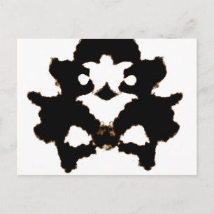 Rorschach-test van een inktblokkaart briefkaart