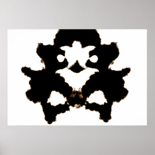Rorschach-test van een inktblokKaart Poster