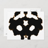 Rorschach-test voor een inktblokkaart in zwart briefkaart (Voorkant / Achterkant)