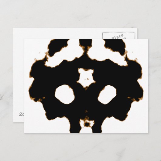Rorschach-test voor een inktblokkaart in zwart briefkaart (Voorkant / Achterkant)