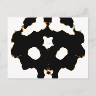 Rorschach-test voor een inktblokkaart in zwart briefkaart