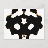 Rorschach-test voor een inktblokkaart in zwart briefkaart (Voorkant)