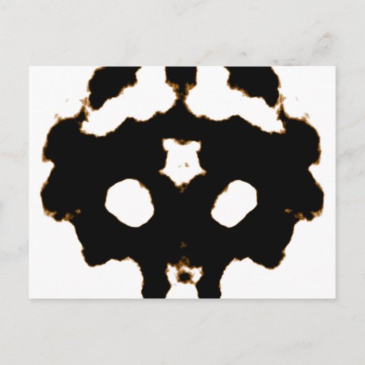Rorschach-test voor een inktblokkaart in zwart briefkaart (Voorkant)