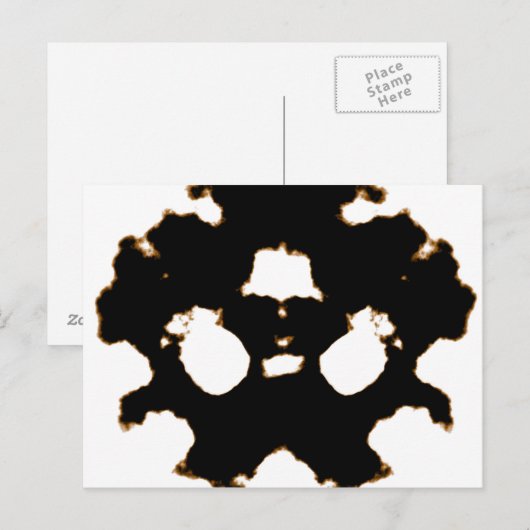 Rorschach-test voor een inktblokkaart in zwart-wit briefkaart (Voorkant / Achterkant)