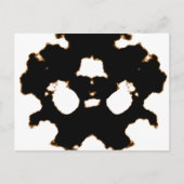 Rorschach-test voor een inktblokkaart in zwart-wit briefkaart (Voorkant)