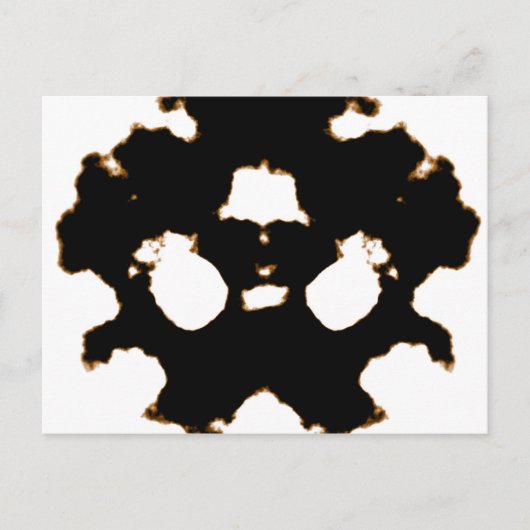 Rorschach-test voor een inktblokkaart in zwart-wit briefkaart (Voorkant)