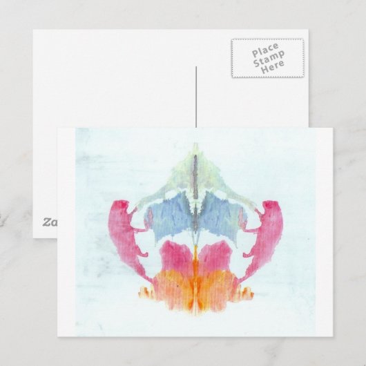 Rorschach-testinkt Bord 8 Dierlijk Briefkaart (Voorkant / Achterkant)