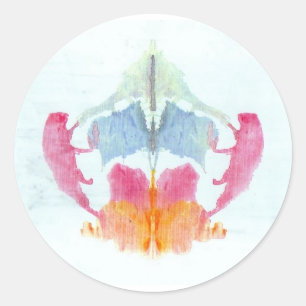 Rorschach-testinkt Bord 8 Dierlijk Ronde Sticker