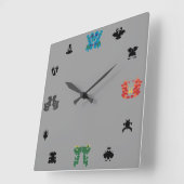 Rorschach Wall-Clock Vierkante Klok (Hoek)