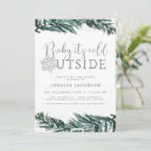 RORY Baby its koude Baby shower buiten de winterpi Kaart (Staand voorkant)