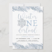 RORY Blue Winter Onder Land Pine 1e verjaardag Kaart (Voorkant)