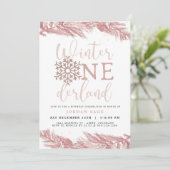 RORY Blush Winter OnderLand Pine 1e verjaardag Kaart (Staand voorkant)