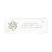 RORY Boho Aardse Beige Sneeuwvlok Winteradres Etiket (Voorkant)