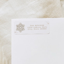 RORY Boho Aardse Beige Sneeuwvlok Winteradres Etiket