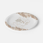 RORY Boho Beige Winter Wonderland Eerste Verjaarda Papieren Bordje (Gekanteld)